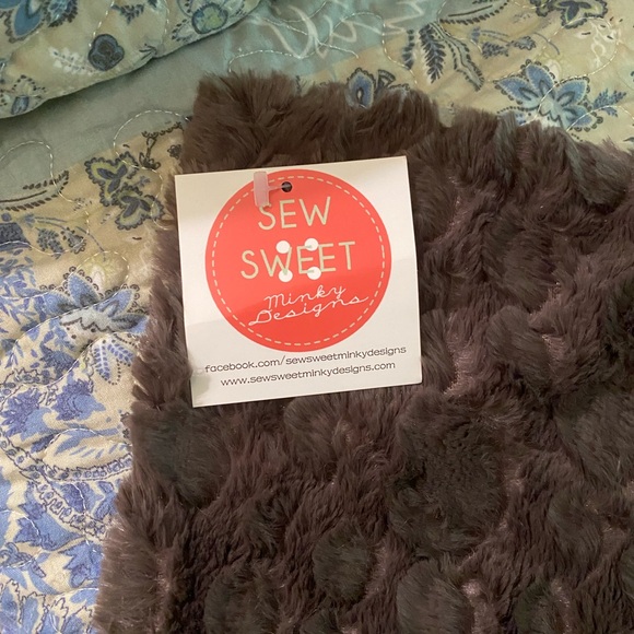 2 Brown/gray Minky Throw Pillow Cases - Picture 3 of 5